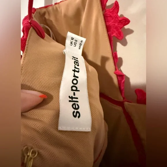 SELF PORTRAIT Azaelea Midi Dress In Pink NEW with tags Size 6 - Picture 8 of 16